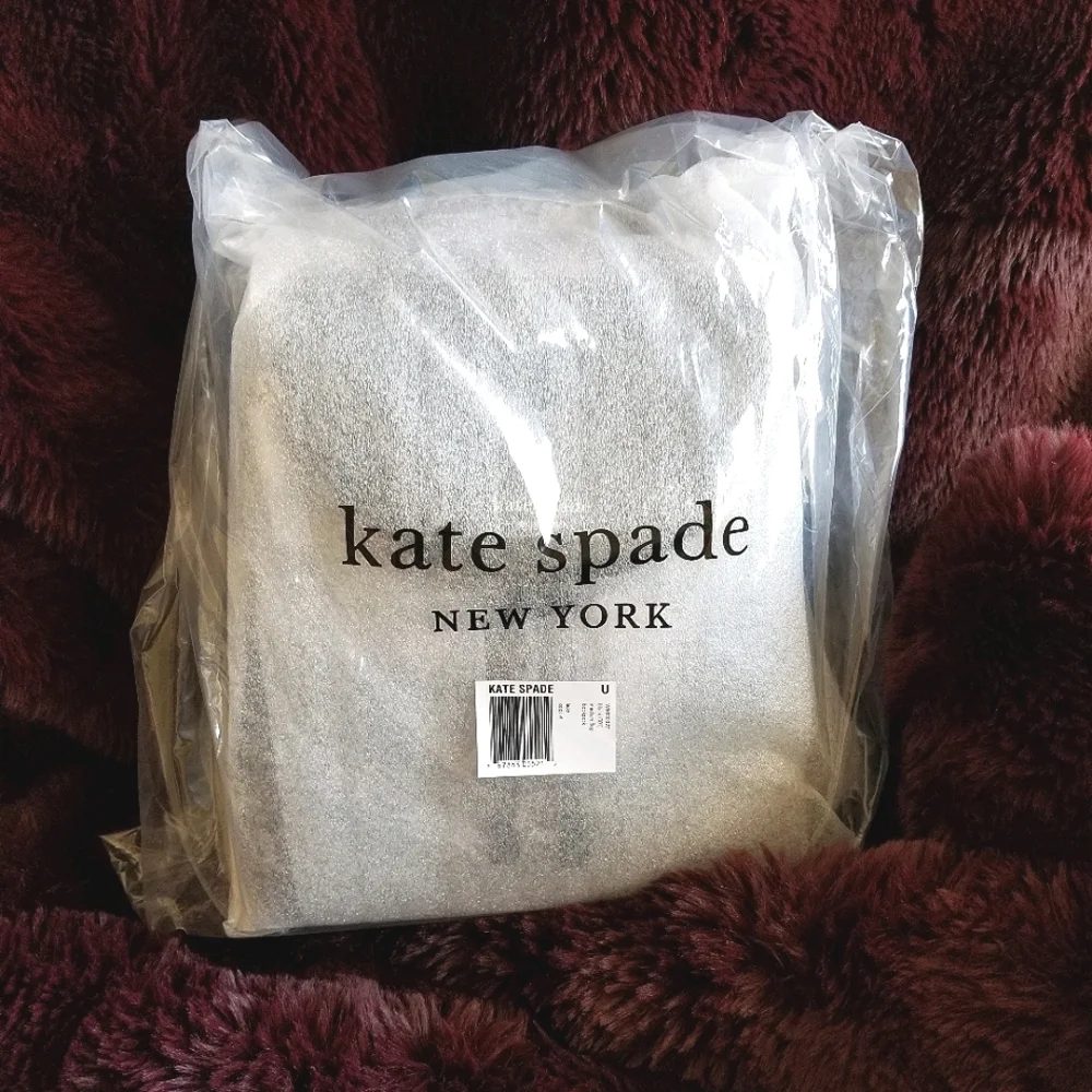 Kate Spade Leila Black Pebbled Leather Flap Backpack NWT